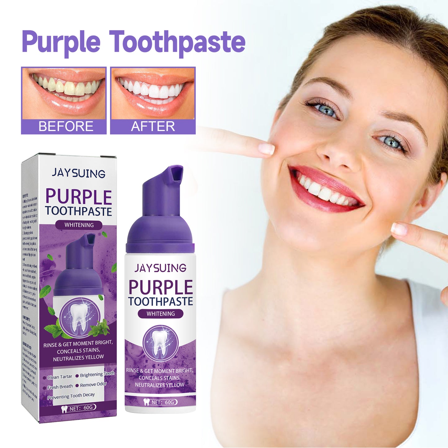 Jaysuing Purple Whitening Toothpaste