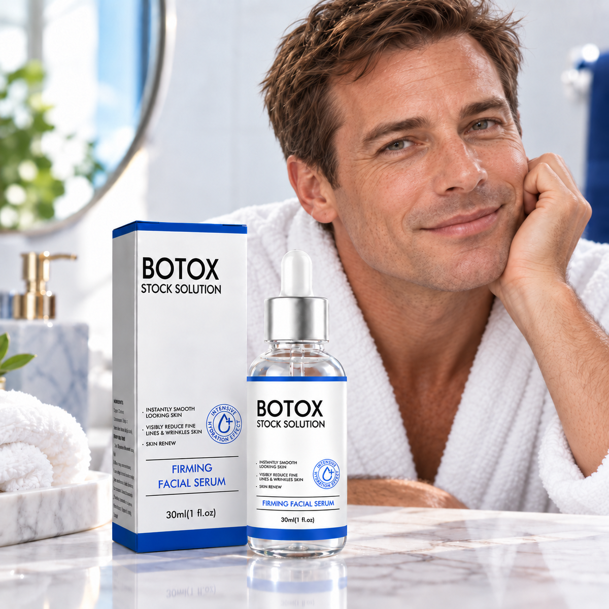 Illustrative lifestyle image with serum; actual packaging displays West Month branding