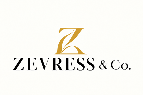 Zevress & Co. luxury logo with gold Z monogram